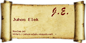 Juhos Elek névjegykártya