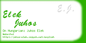 elek juhos business card